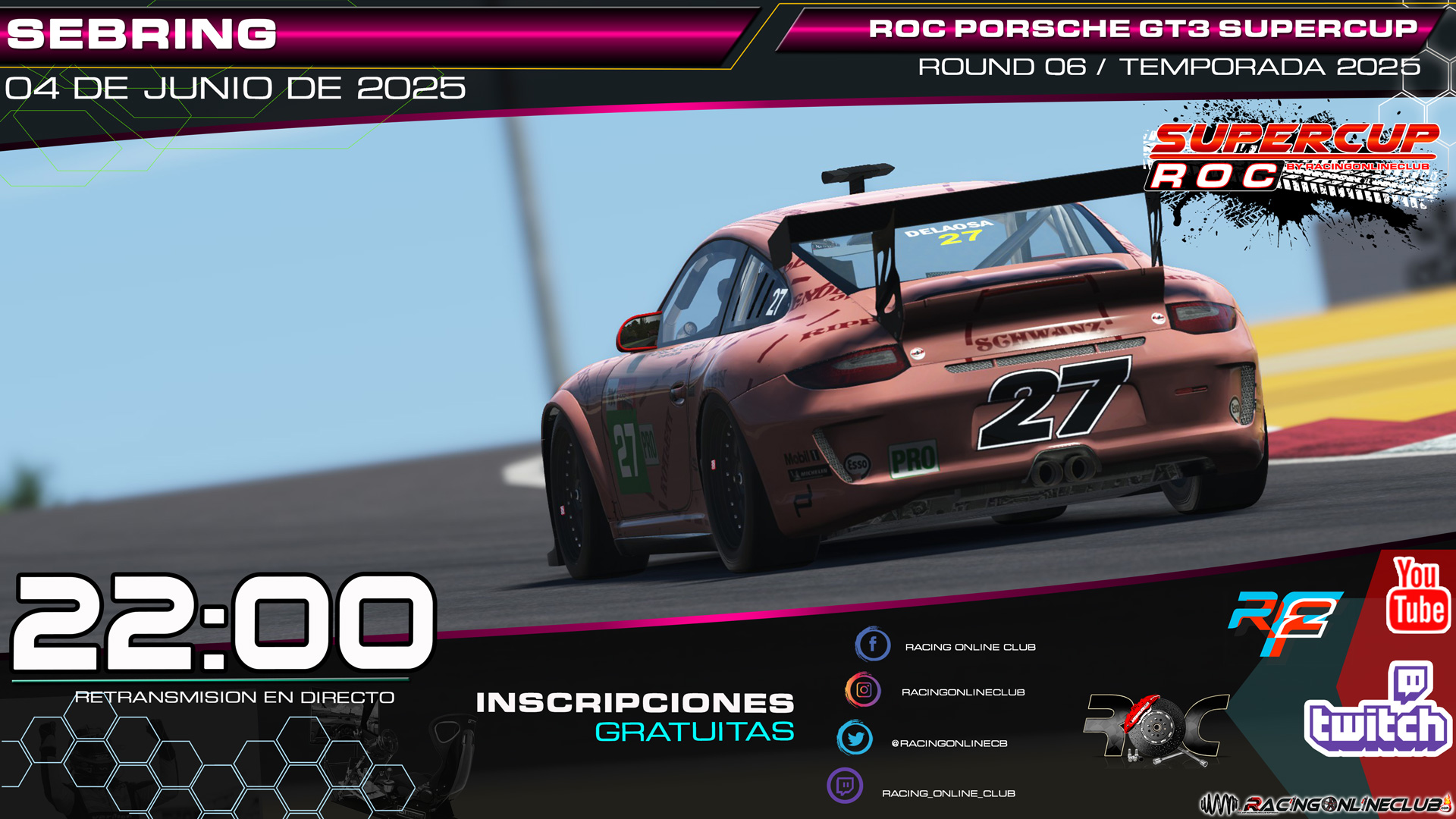 Sebring – 25º ROC PORSCHE GT3 SUPERCUP- (06/07)