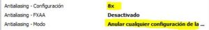 Forzar antialiasing desde panel de nvidia